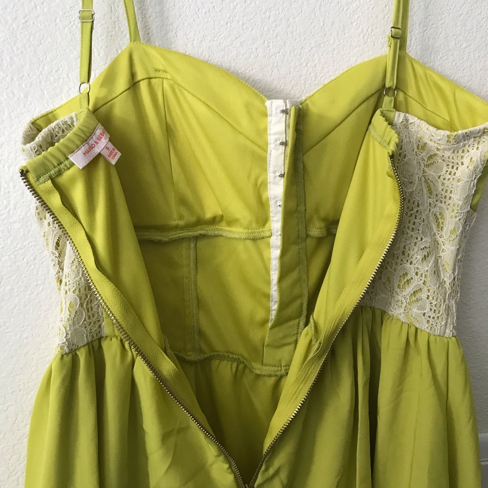 Margo & Sebastian Chartreuse Dress! Summer dress! - Picture 6 of 7
